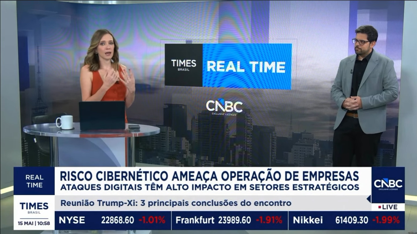 Rodrigo Gava em entrevista no Times Brasil / CNBC sobre o impacto do risco cibernético nas empresas